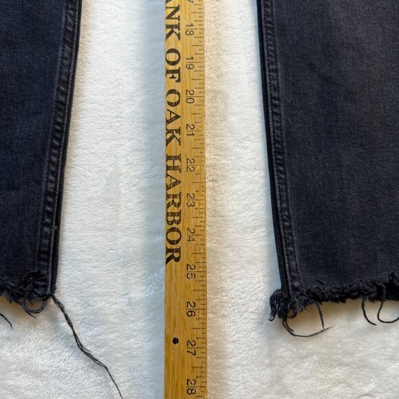 RE/DONE Womens Jeans Size 28 Black High Rise Ankle Crop 70s Stove PipeFrayed - Picture 8 of 13